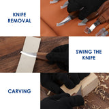 RexTact Wood Carving Kit Deluxe Hand Carving Tool Set, 16 Wood Whittling Kit High-Carbon Steel, Wood Art Tools 8 Whittling Knives & 4 Detail Carving Knives for Beginner &Professional Christmas Gift RexTact