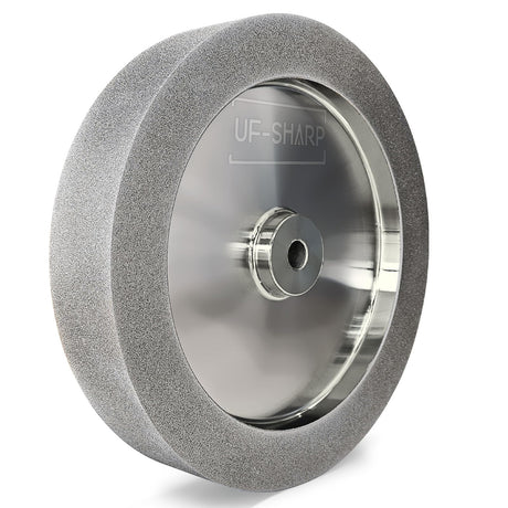 Mega Square CBN Grinding Wheel 8 inch, 1.5" Wide, 5/8" Arbor, 320 Grit for Sharpening Woodturning Tool、Knife、High Speed Steel Tool，Fits Most 8" Bench Grinder (320 Grit) UF-SHARP