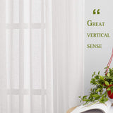 NICETOWN White Linen Curtains 108 inches Extra Long 2 Panels Set, Grommet Open Linen Elegant Privacy Semi Sheer Vertical Drapes for Farmhouse/French Door/Living Room, W52 x L108 NICETOWN