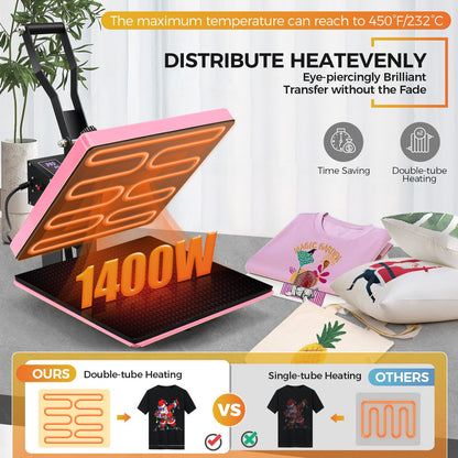 Whubefy Heat Press Machine 15x15 Slide Out, Digital Clamshell Heat Press Machine for T Shirts Printer, Heat Up Fast & Even, Sublimation Shirt Press Machine for Mouse Pad, Pillows, Coasters, P - WoodArtSupply