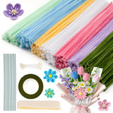 Caydo 500 Pieces Pipe Cleaners Flower Set, Chenille Stems, Pipe Cleaner Craft Supplies Bulk Fluffy Fuzzy Sticks for DIY Art Projects Creative Gift Party Decorations (Macaron) Caydo