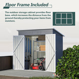 6x4 FT Outdoor Storage Shed with Lockable Double Doors, Aluminum Frame, Weatherproof with Frame Floor, Metal Tool Shed for Garden, Backyard, Patio, and Equipment Storage Mulinsonfly