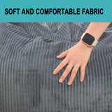 Folding Sofa Bed, Convertible Sleeper Chair Couch Bed Faux Rabbit Fur for Adults, with Back Support Floor Couch Comfy Floor Sofa for Living Room Bedroom, Dark Grey, Single Kisoy