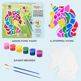 TOYLI Unicorn Painting Kit for Kids, Art Set, DIY Project, Stepping Stone Kit, Includes 2 Brushes and 6 Paints, Mess-Free Arts and Crafts TOYLI