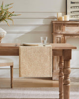 ZeeMart Burlap Style Farmhouse Table Runners 72 Inches Long, Beige Rustic Woven Dining Table Runner for Everyday Use, 14x72 Inches, Oatmeal Beige ZeeMart