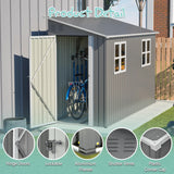 4x10FT Metal Shed with Floor Frame, Lean to Shed with 2 Windows, Outdoor Storage Shed for Garden Backyard Patio, Outside Large Tool Shed for Tools& Bicycle Storage Mulcoony