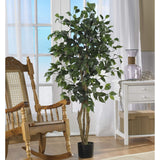 Nearly Natural 5299 Ficus Silk Tree, 4-Feet(48 in), Green Nearly Natural