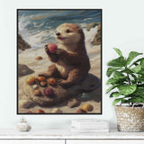 Ginfonr DIY 5D Diamond Art Kits for Adults, Animal Diamond Painting for Adults, Diamond Art Sea Otter Full Drill, Diamond Art Kits Embroidery Rhinestone Craft for Home Wall Decor 12 * 16 Inch Ginfonr