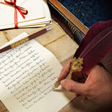 Hethrone Feather Pen and Ink Set - Quill Pens Calligraphy Pen Set Fountain Dip Pen Hethrone