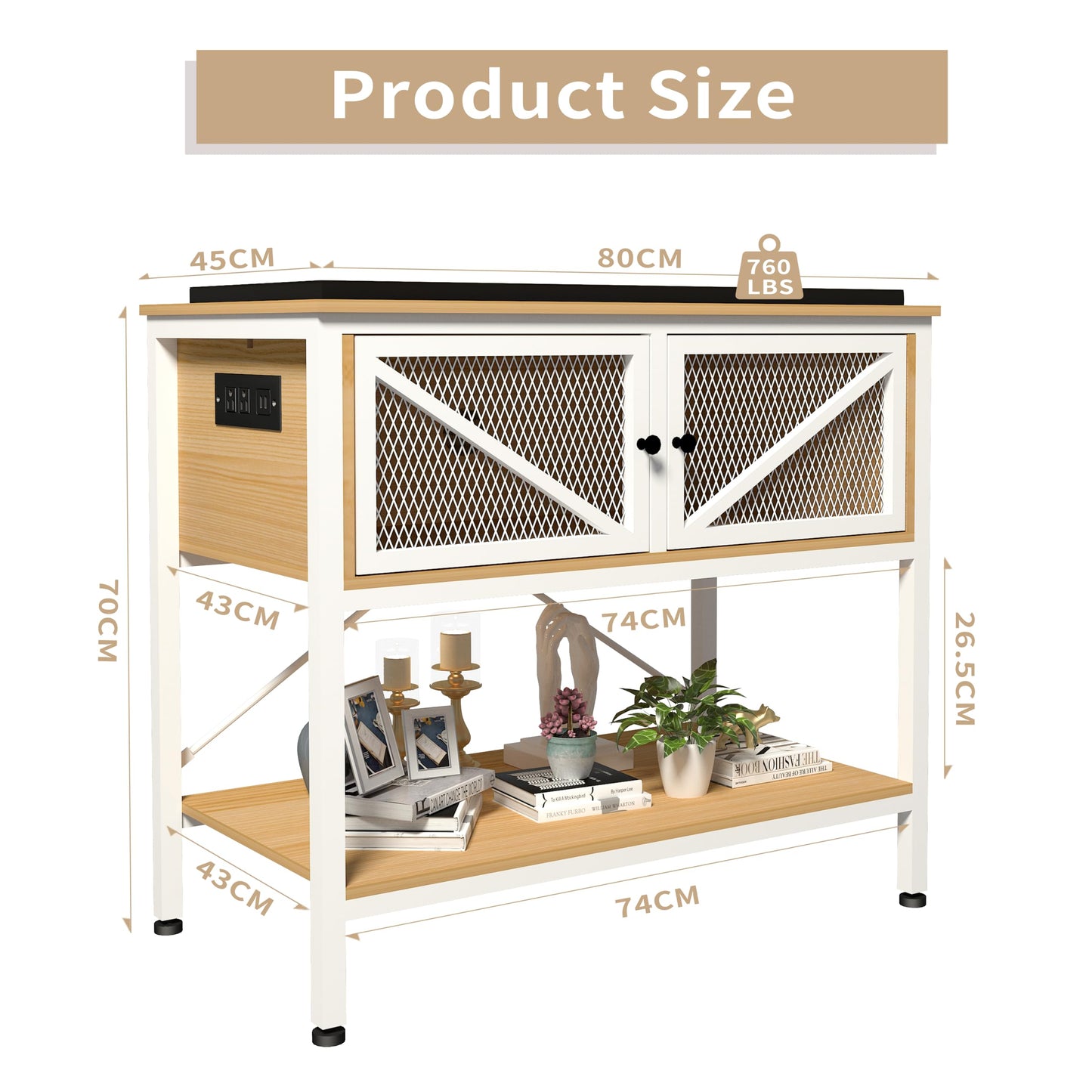 Avolander 40-50 Gallon Fish Tank Stand, Aquarium Stand with Power Outlets & LED Light, Cabinet for Fish Tank Accessories Storage, Heavy Duty Metal Frame, 760LBS Capacity, White Walnut Brown - WoodArtSupply