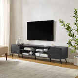Walker Edison Nora Modern Minimal Open-Shelf TV Stand for TVs up to 90 Inches, 80 Inch, Black Walker Edison