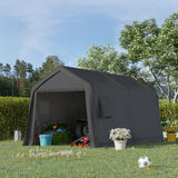 MELLCOM 8x14 ft Heavy Duty Carport, Outdoor Storage Shelter with Metal Frame & Vents, Portable Garage Shed for Bikes, Motorcycles, ATV Car and Outdoor Tools MELLCOM