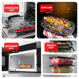 EATEX Glass Bread Pans for Homemade Bread Baking, 1.9 Qt Deep Glass Food Storage Containers with Lids Glass, 3 Glass Bread Loaf Pans 3 Airtight Lids EATEX