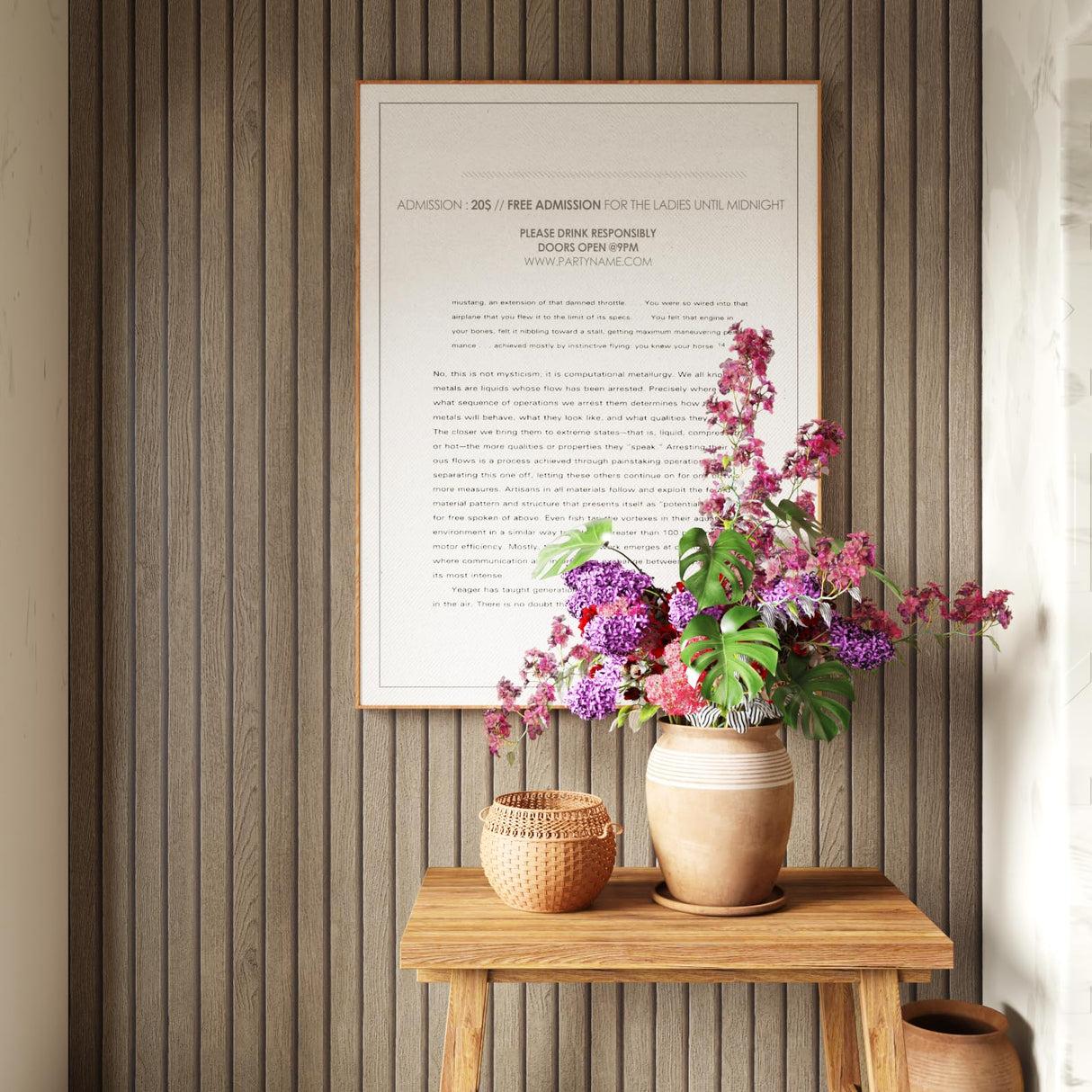 CRE8TIVE 12"x354" Wooded Slats Wood Contact Paper Brown Wood Wallpaper Peel and Stick Countertops Waterproof Wood Stripe Wall Panel Self Adhesive Wood Grain Contact Paper for Bedroom Farmhouse Walls CRE8TIVE