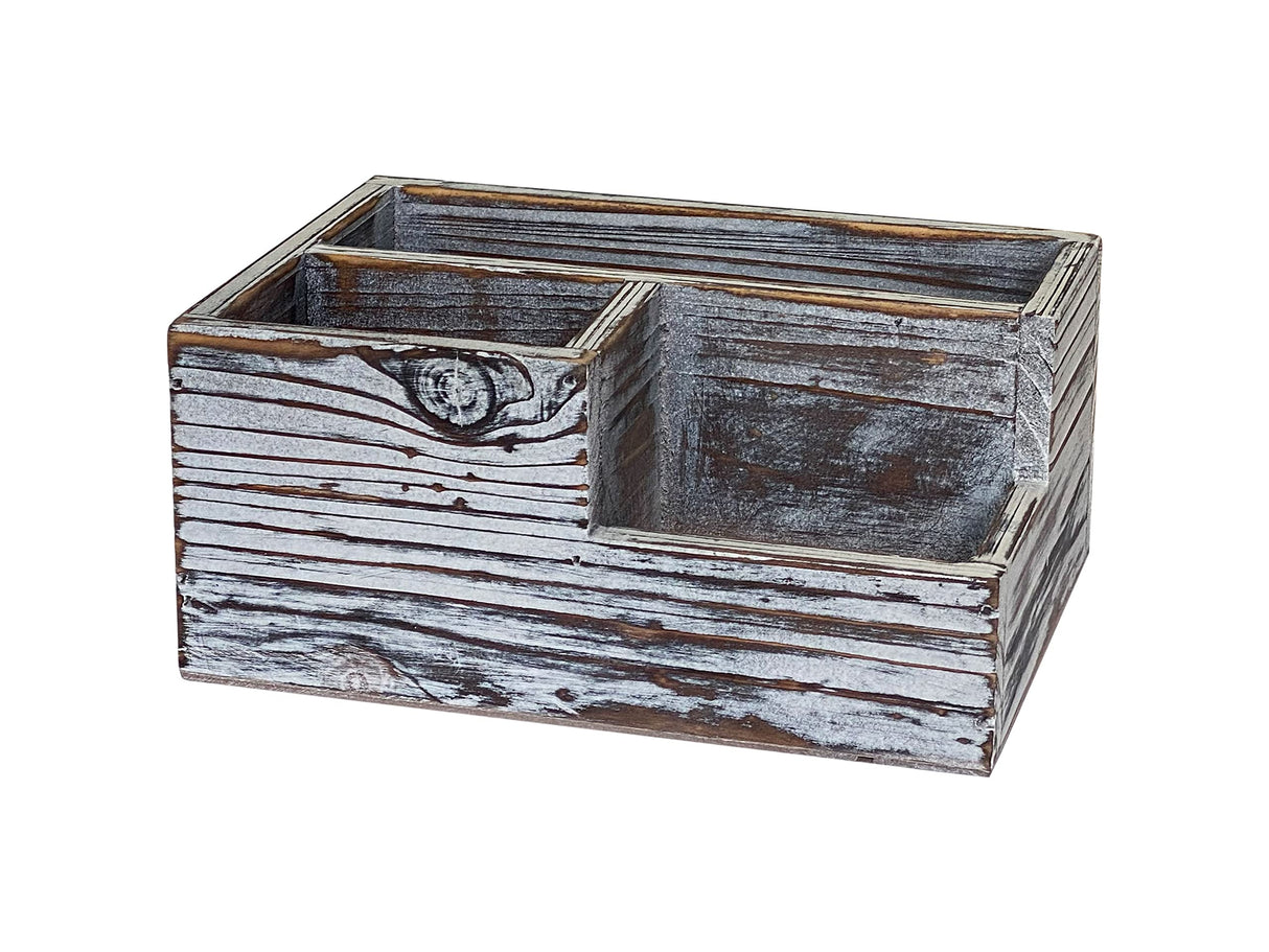 Cregugua Rustic Wood Pen and Pencil Holder Decorative Stationary Wooden Organizer Office/Home (5.5X7.9X3.5 in) Cregugua