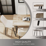 Small Dining Table Set for 4, Modern Dining Table and Chairs Set with 4 Fabric Dining Chairs, 5 Piece Wooden Dining Table Set, 47'' Kitchen Table Set, Ideal for Small Spaces Hilknen