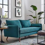 Modway Revive Contemporary Modern Fabric Upholstered Sofa In Teal Modway