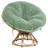 HOMBYS Fluffy Shaggy Cover for Papasan Chair Cushion, Plush Faux Fur Slipcover ONLY, (Without Cushion) Removable Soft Papasan Cushion Covers with 8 Ties, (Sage Green, 50"x50") HOMBYS