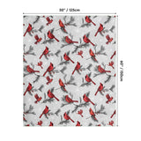 Horaldaily Christmas Flannel Blanket Throw, Cardinal Bird Pine Cone Soft Fuzzy Plush Cozy Fleece Blankets for Couch Sofa Bed Lounging, Ideal Gifts for Kids Adults Wife Self, 50x60 Horaldaily