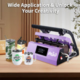 CoolSub Tumbler Heat Press Machine, Mug Press Machine for 30oz 20oz, Sublimation Blank Skinny Tumbler Glass Jar Can 11-16oz Mugs, Heat Transfer Print for Sublimation Tumblers, Cups, Mugs Purple CoolSub