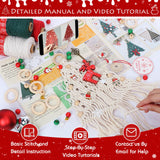 UHAPEER 137PCS Macrame Kits for Adults Beginners DIY Macrame Christmas Tree and Boho Macrame Supplies with 3 mm Macrame Cord Cotton Beads Xmas Ornaments Christmas Decorations Gifts Wall Hanging UHAPEER