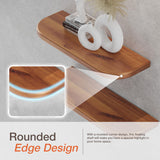 BATODA 17" Acacia Wood Floating Shelves Wall Mounted (Round Edge) – Rustic Farmhouse Wooden Wall Storage Shelf for Bedroom, Kitchen - Brackets and Shelving Hardware Included (Acacia, 17 Inch Length) BATODA