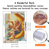 GUMITOON Old Ladies Diamond Art Kits for Adults-Full Drill Diamond Dots Paintings for Beginners, Round 5D Paint with Diamonds Pictures Gem Art Painting Kits DIY Crafts Kits 16"x12" QCY-115 GUMITOON