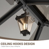 UDPATIO 12'x14'Hardtop Gazebo, Heavy Duty Aluminum Patio Gazebo with Double Galvanized Steel and Polycarbonate Roof,Curtains and Netting Included, Large Outdoor Gazebo for Patio, Deck, Backyard, Grey UDPATIO