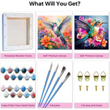2 Pack Paint by Numbers with Frame,Hummingbird Paint by Number Kits for Adults,Paint by Numbers for Beginner on Canvas,DIY Acrylic Easy Oil Painting Arts Gift Crafts Kits for Home Wall Decor 8x8inch YarnWhimsy