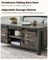 OKD 48" Farmhouse Lift Top Coffee Table with Sliding Barn Door,Rustic Center Table with Hidden Storage Compartment,Lifting Tabletop and Adjustable Shelf for Living Room,Office,Dark Rustic Oak OKD