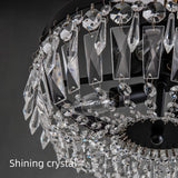 KSRYSZCQ Black Crystal Ceiling Light 4 Light Semi Flush Mount Ceiling Light Crystal Close to Ceiling Light Fixtures for Bedroom Living Room Kitchen Hallway KSRYSZCQ