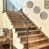 Walasis Wall Decor Rustic Farmhouse Wood - Distressed Metal Wall Art for Living Room 11.8in Flower Boho Wall Decorations Outdoor Medallion Hanging Decor for Bedroom Office Bathroom Kitchen Walasis