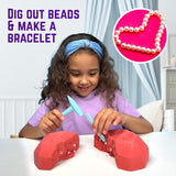 GirlZone Unicorn Gemstones Discovery Dig Kit, 13 Gemstone Dig with Slime and Precious Gems, Gift-Ready DIY Bracelet Kit, STEM Craft for Kids Age 12-14, Perfect for Valentine Gifts GirlZone