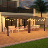 Pamapic 10 * 20FT Outdoor Gazebo,Wall Mounted Gazebo,Hardtop Lean to Gazebo,Aluminum Frame Pergola,UV Resistant Polycarbonate Roof,Outdoor Patio Awnings for Deck, Porch,Lawn,Backyard Pamapic