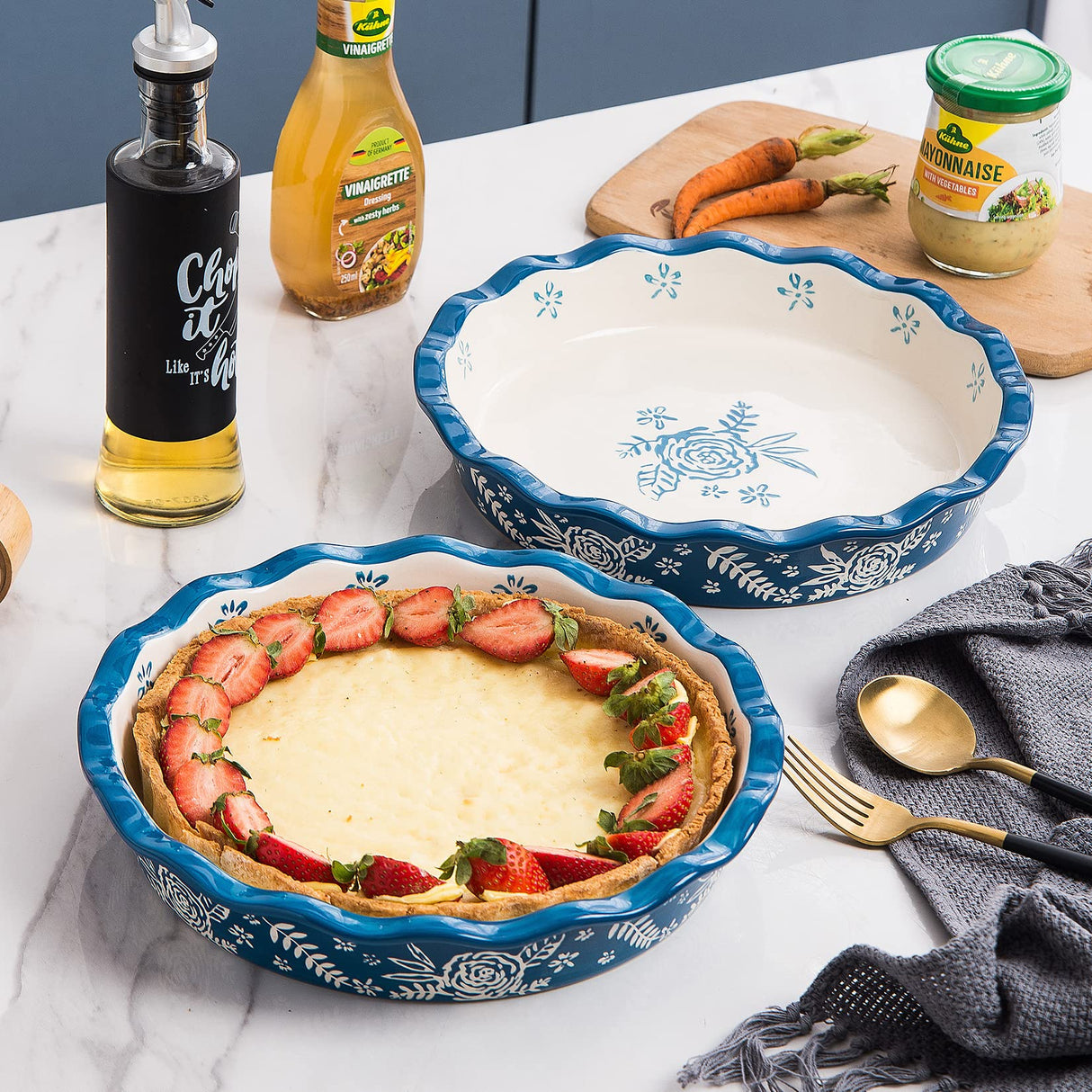 Wisenvoy Pie Pan Ceramic Pie Dish Pie Plate Deep Dish Pie Pan Non-Stick Pie Pans for Baking Pie Pans Pie Dishes Wisenvoy