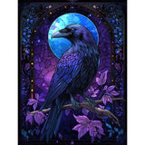 NEWENMO Diamonds Painting Kits for Adults Beginner DIY 5D Crow Diamond Art Paint with Round Diamonds, Full Drill Gem Art Animal Diamonds Painting for Craft Home Wall Decor 12x16 Inch NEWENMO