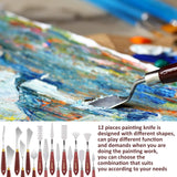 Honoson 16 Pieces Painting Knife Set Stainless Steel Palette Knife Set Draw Mixing Scraper Pallet Spatula with Wooden Handle for Oil Painting Accessories Acrylic Color Mixing Supplies (Red) Honoson