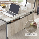 Tmsan 63.2" Folding Dining Table for 4-6 People, Drop Leaf Table with Storage Rack Extendable Kitchen Dinner Table for Small Spaces (Grey) Tmsan