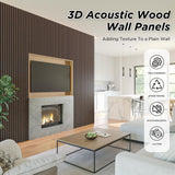 Smartstandard 4 Pack 106" x 12.6" Wood Slat Wall Panels, Soundproof Wooden Wall Panels, Acoustic Wood Panels for Wall, 3D Fluted Wood Panels for Interior Wall Decor, Dark Walnut SMARTSTANDARD