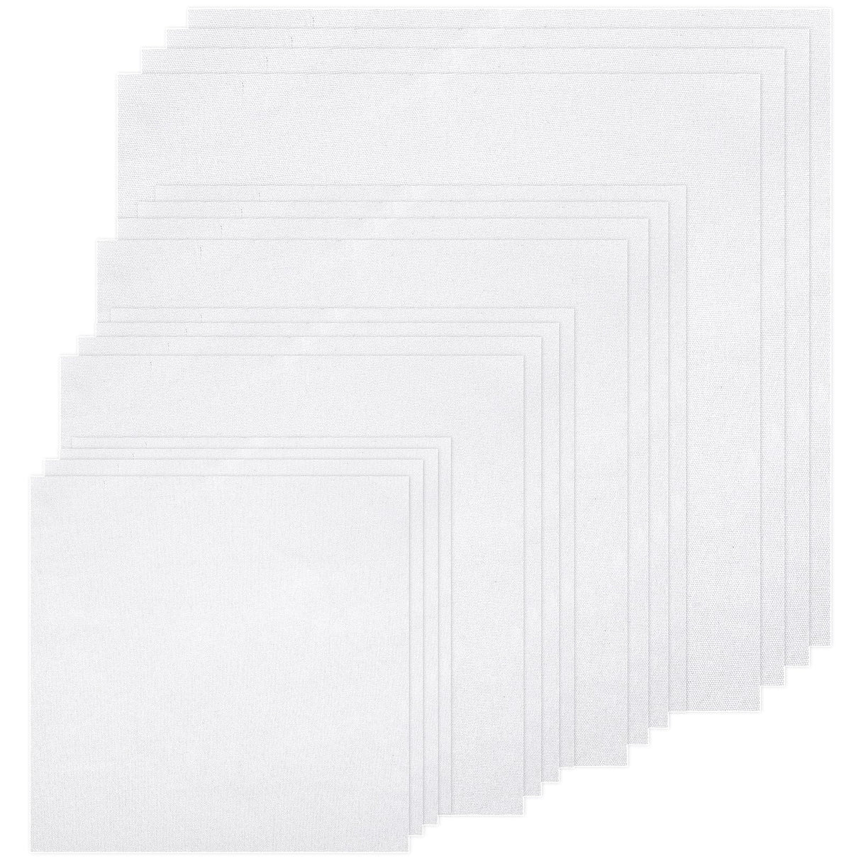 16 PCS Embroidery Fabric, Pre-Cut White Natural Cotton Embroidery Cloth Fabric, 4 Different Sizes 5.9 to 11.8inch, Embroidery Cloth Squares for Embroidery Garment Craft Nitelemn