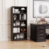 Bevfint Bookshelf, Open Storage 70 Inch Tall 5 Shelf Bookcase, Floor Standing Bookshelves and Bookcases, Book case for Farmhouse Library Office Bedroom Kids, Dark Cherry - 5 Tier Bevfint