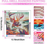 ARPADAMO Elk Diamond Art Kits for Adults,5D Deer Diamond Painting DIY Animal Diamond Art Diamond Painting Kit for Adult,Round Full Drill Diamonds, Diamond Art Kits for Home Decor-13.78x13.78inch ARPADAMO