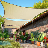 ShadeMart 9' x 15' Beige Sun Shade Sail UPF50 Rectangle smTAPR1020 Canopy Fabric Cloth Screen, Water Permeable & UV Resistant, Heavy Duty, Carport Patio Outdoor - We Customize Size ShadeMart