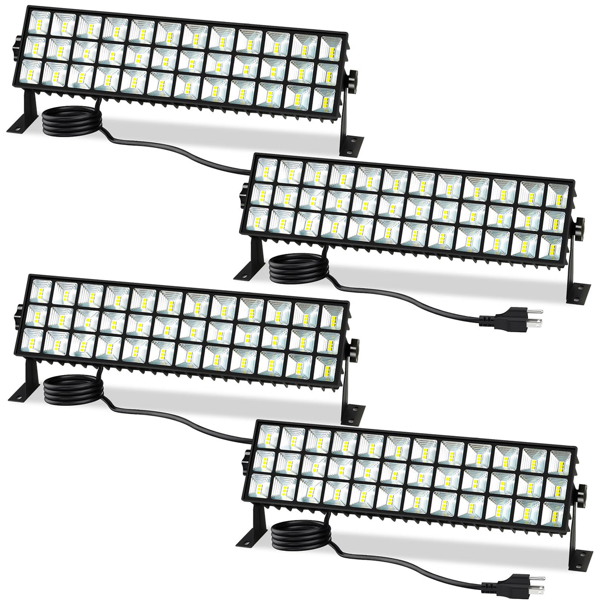 YQNLIFA 4Pack 100W Shop Light, 11000LM 6000K Daylight White Super Brighter LED Shop Light, IP66 Waterproof Garage Light with 1.8M/6FT Cord Bay Light for Workshop Yard Garage Warehouses Yard YQNLIFA