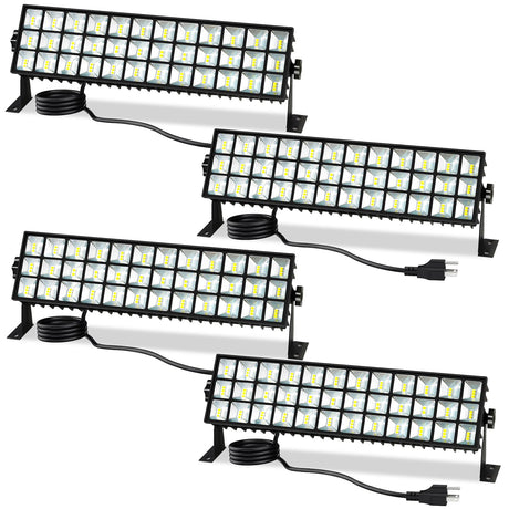YQNLIFA 4Pack 100W Shop Light, 11000LM 6000K Daylight White Super Brighter LED Shop Light, IP66 Waterproof Garage Light with 1.8M/6FT Cord Bay Light for Workshop Yard Garage Warehouses Yard YQNLIFA