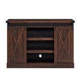 EDYO LIVING Farmhouse TV Stand for 65 Inch TV, Wood TV Stand with Sliding Barn Door, Entertainment Center with Storage Cabinet, Rustic Media Console for Living Room Bedroom, Espresso EDYO LIVING