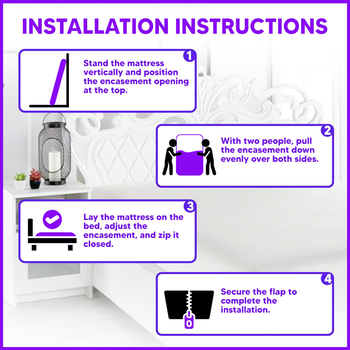 Mattress Encasement Queen (12-16) Inches Deep | Heavy Duty Hotel Grade 100% Waterproof, Breathable, Noiseless, Hypoallergenic 6-Sided 360° Premium Zippered Six-Sided Cover (Machine Washable) Express USA Supplies