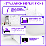 Mattress Encasement Queen (12-16) Inches Deep | Heavy Duty Hotel Grade 100% Waterproof, Breathable, Noiseless, Hypoallergenic 6-Sided 360° Premium Zippered Six-Sided Cover (Machine Washable) Express USA Supplies