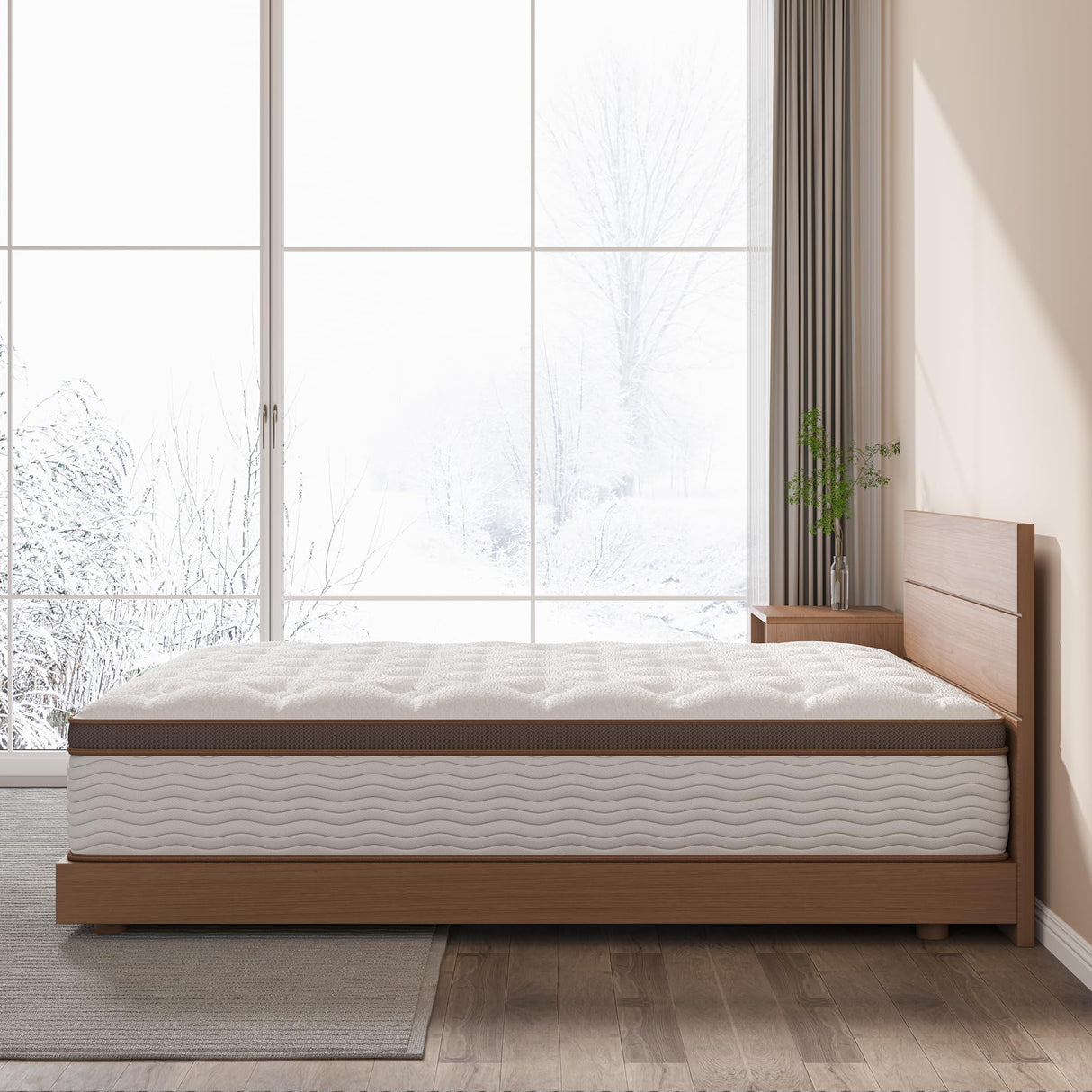 Sleepmax Plush King Mattress 14 Inch - Luxury Hybrid Mattress Posture Support - 6-Layer Design for Back Pain Relief - Soft Bed in a Box - Fiberglass Free, CertiPUR-US Certified, 365-Night Trial Sleepmax