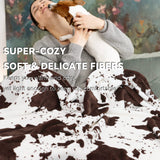 Cow Print Blanket Brown & White - Gifts for Cow Lovers Adults Girls Boys - Soft Plush Lightweight Warm Fleece Throw Blanket for All Seasons Cozy Farmhouse Decor for Bed, Couch, Travel(50"x60") GEULAY